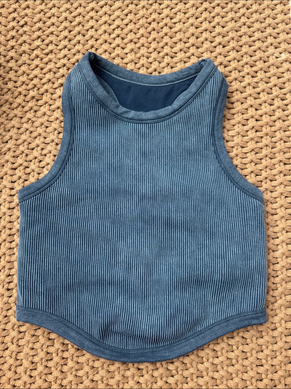 POPFLEX Blue Ribbed Tank Top